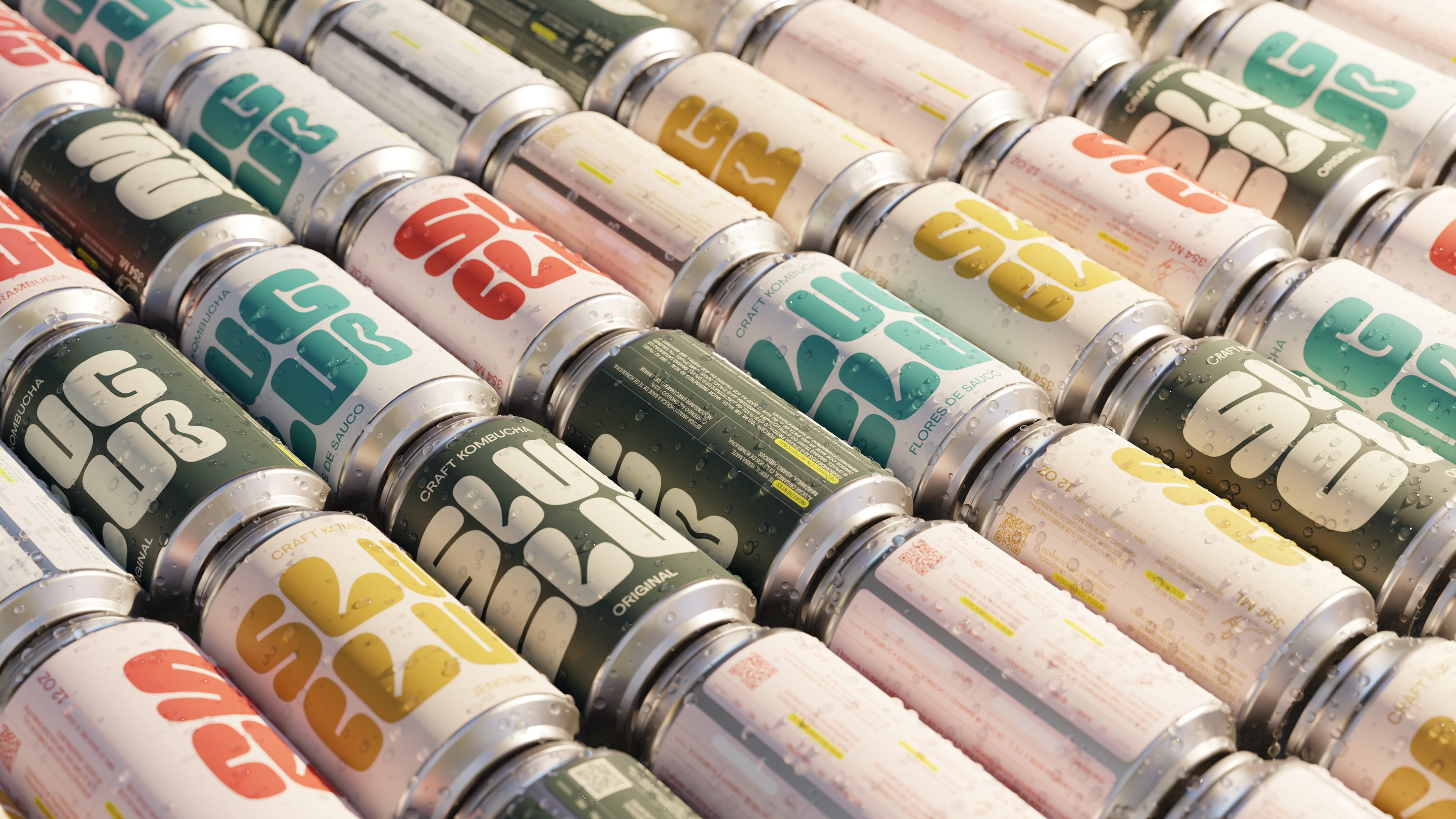 拥有足够视觉感的Slug Club康普茶饮料包装这样设计(图7)