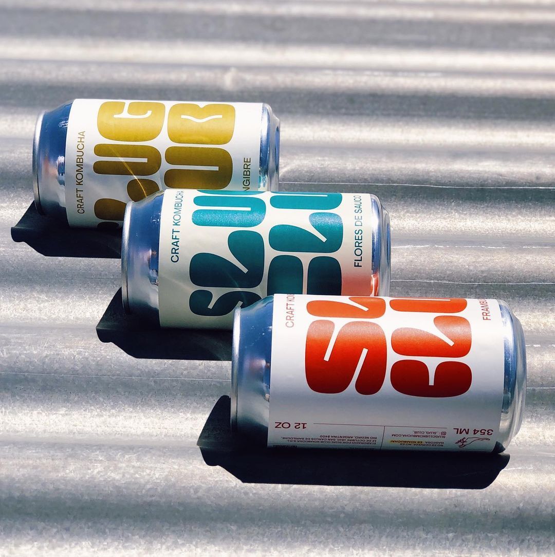 拥有足够视觉感的Slug Club康普茶饮料包装这样设计(图2)