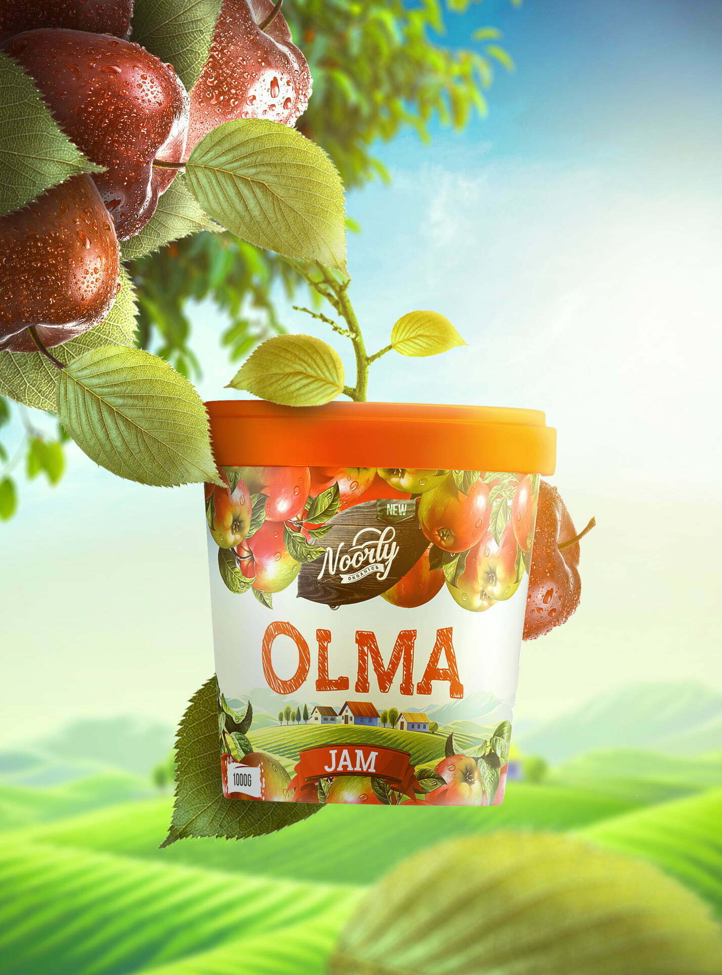 鲜艳明亮的Noorly水果酱包装设计这样做(图4)