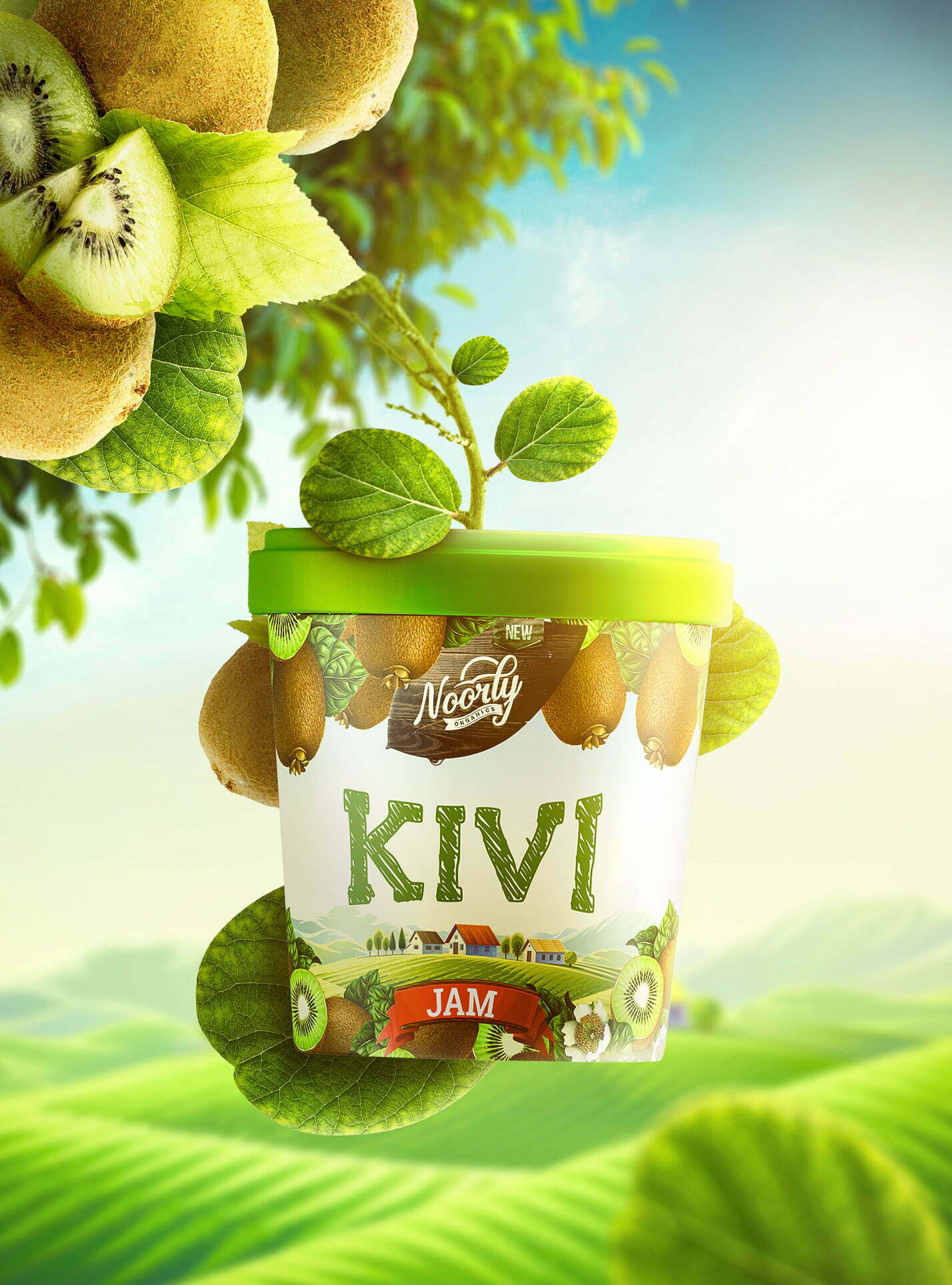 鲜艳明亮的Noorly水果酱包装设计这样做(图5)