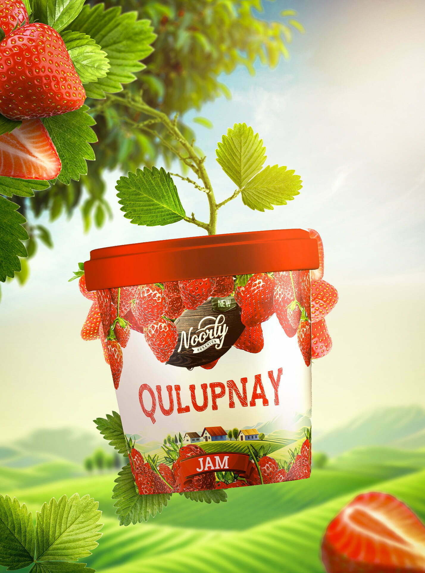 鲜艳明亮的Noorly水果酱包装设计这样做(图3)
