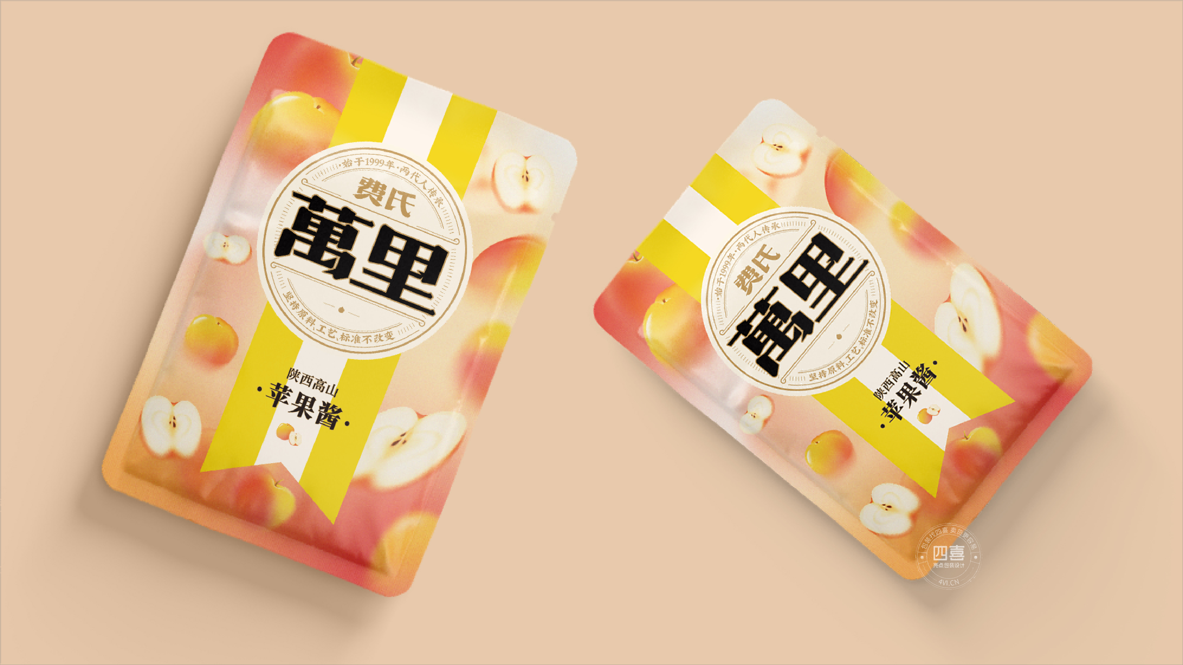 如何通过包装设计传达苹果酱其独特的口感和风味？(图1)