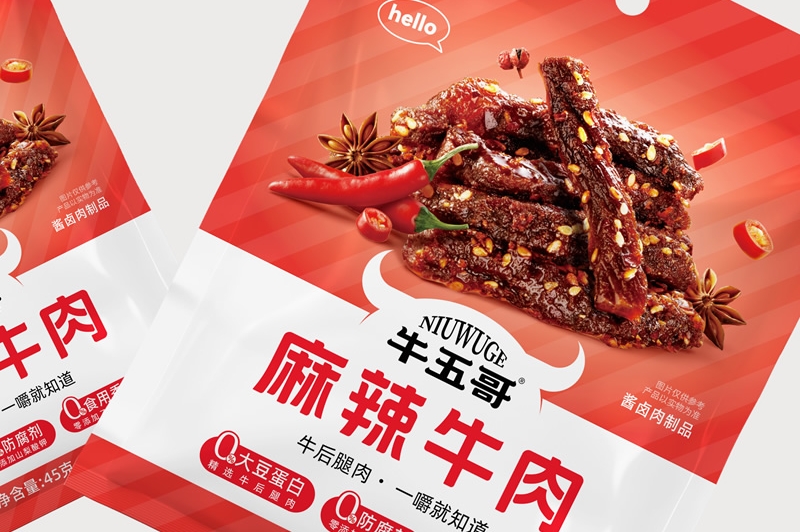 四喜案例“牛五哥”牛肉干：用包装设计撬动货架竞争力，打造高复购零食品牌