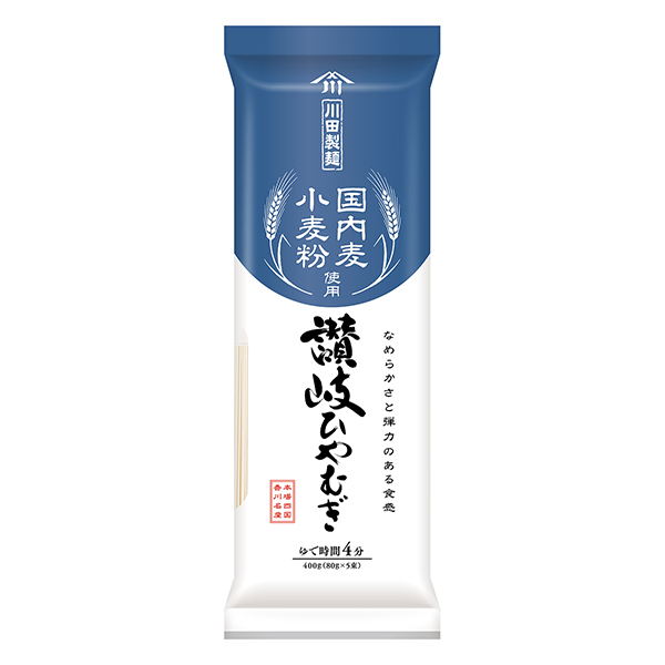 川田制面国内麦小麦粉使用赞岐日清制粉食品饮料包装设计(图1)