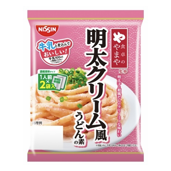 山监修明太奶油风乌冬面之素日清食品保鲜食品饮料包装设计(图1)