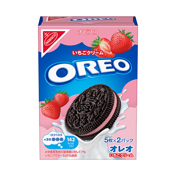 包装设计欣赏奥利奥＜草莓奶油＞ (蒙德里斯日本) 2024年9月9日发售(图1)