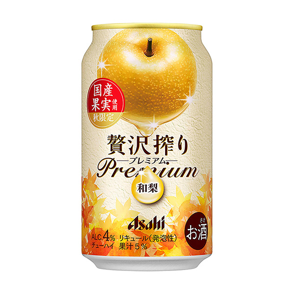 包装设计欣赏朝日奢侈榨取＜高级秋季限定国产和梨＞ (朝日啤酒) (图1)