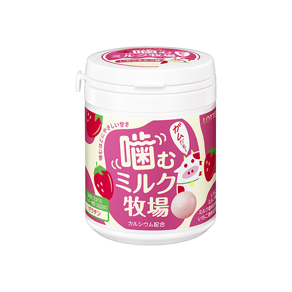 包装设计欣赏嚼牛奶牧场＜草莓牛奶＞ (乐天) (图1)